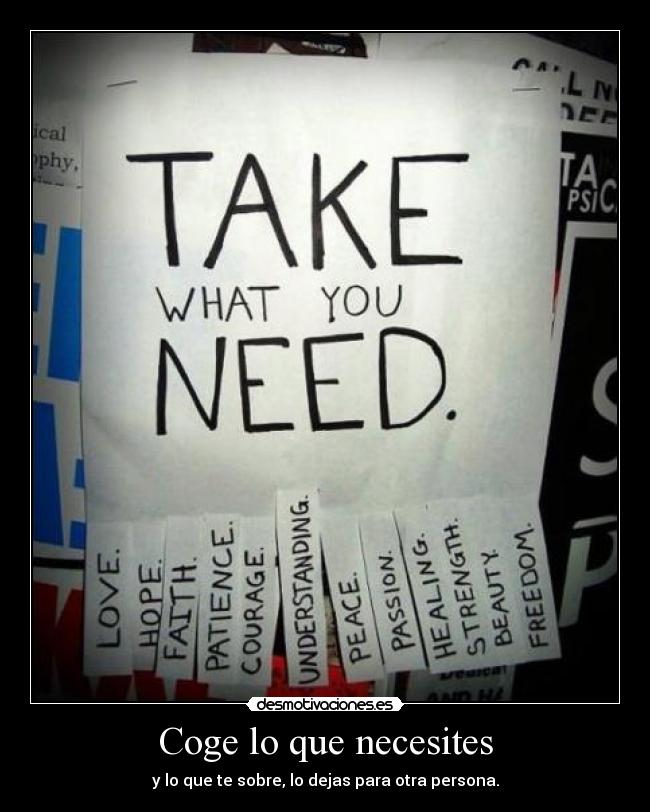 Coge lo que necesites - 