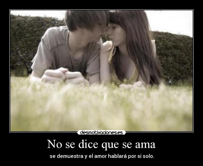 No se dice que se ama - se demuestra y el amor hablará por si solo.