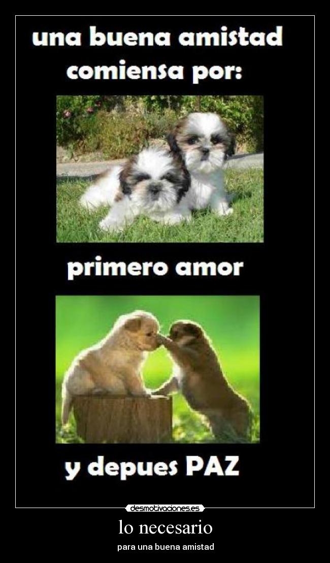 lo necesario - para una buena amistad