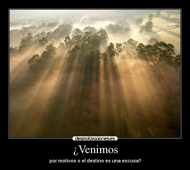 ¿Venimos - por motivos o el destino es una excusa?