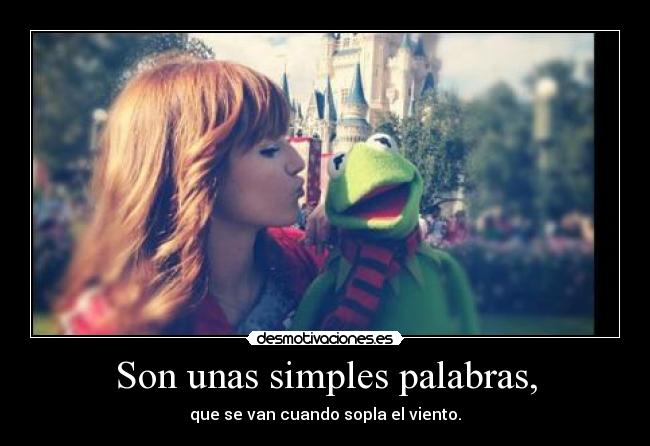 Son unas simples palabras, - que se van cuando sopla el viento.