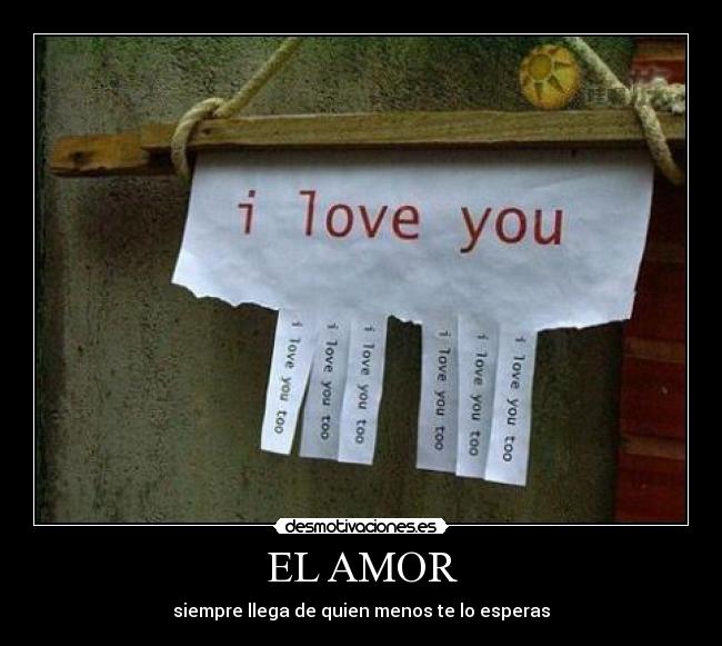 EL AMOR - siempre llega de quien menos te lo esperas