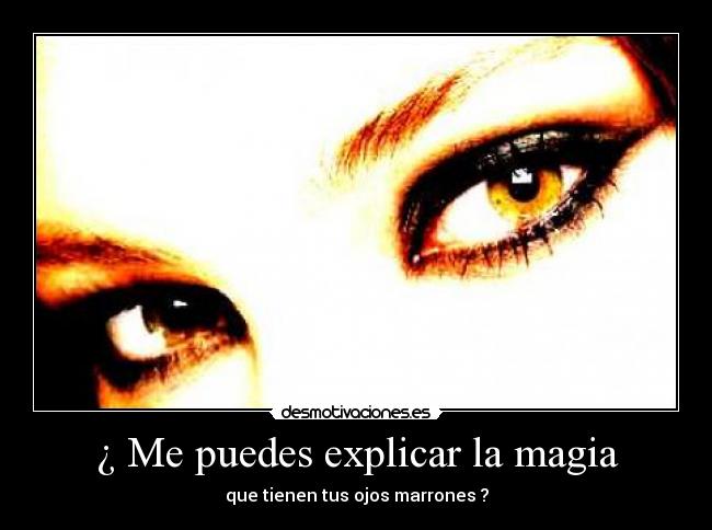¿ Me puedes explicar la magia - que tienen tus ojos marrones ?