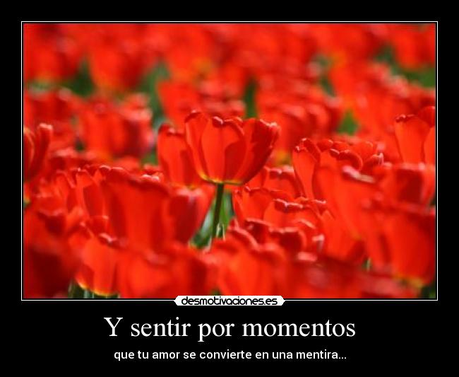Y sentir por momentos -