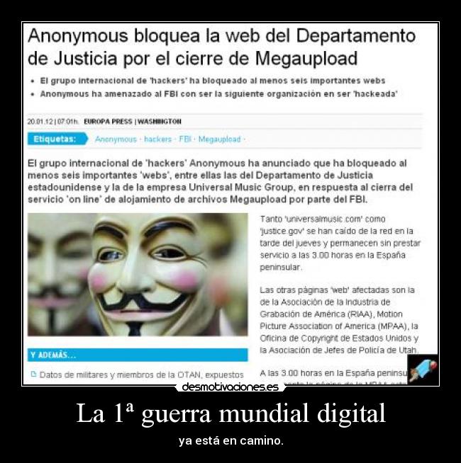 La 1ª guerra mundial digital - ya está en camino.