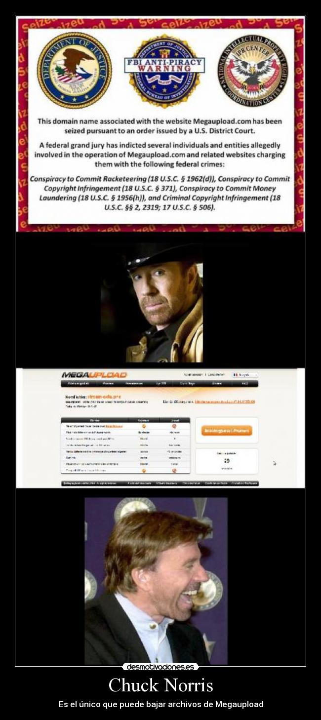carteles chuck norris megaupload desmotivaciones