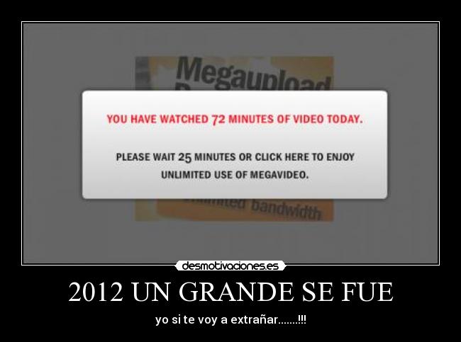 2012 UN GRANDE SE FUE - yo si te voy a extrañar.......!!!