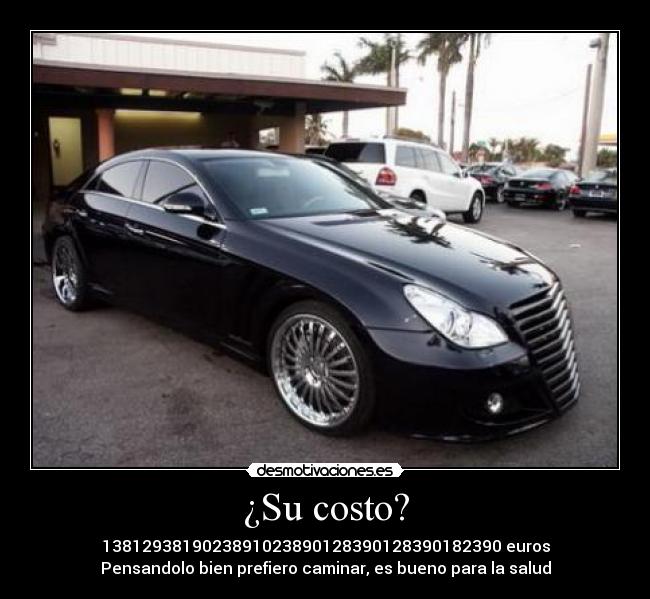 ¿Su costo? - 1381293819023891023890128390128390182390 euros
Pensandolo bien prefiero caminar, es bueno para la salud