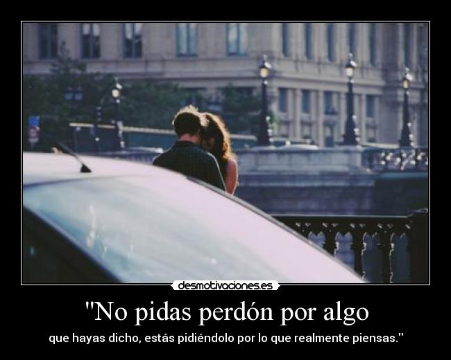 No pidas perdón por algo - que hayas dicho, estás pidiéndolo por lo que realmente piensas.