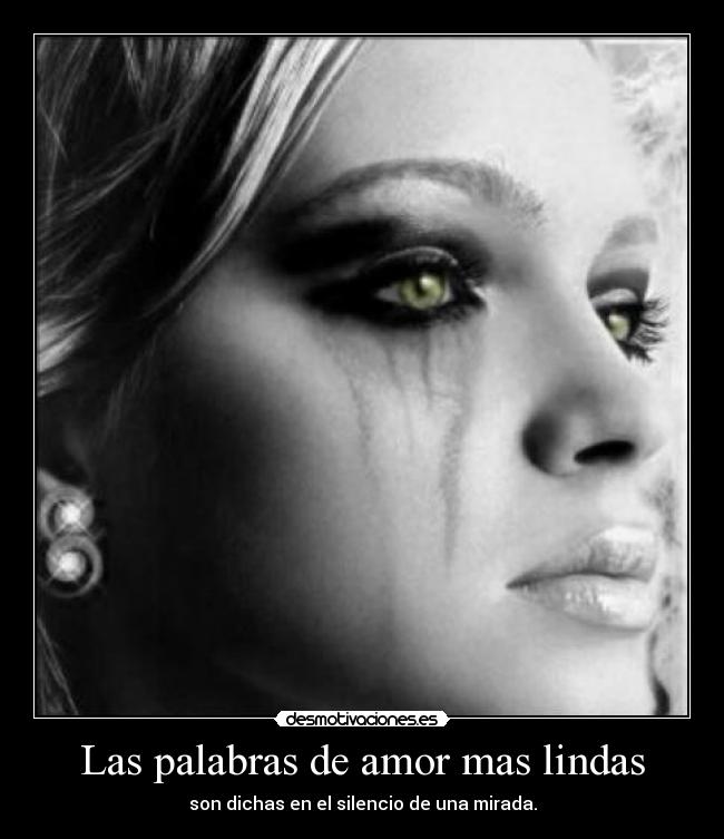 Las palabras de amor mas lindas - son dichas en el silencio de una mirada.