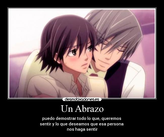 carteles misaki usagi abrazo desmotivaciones