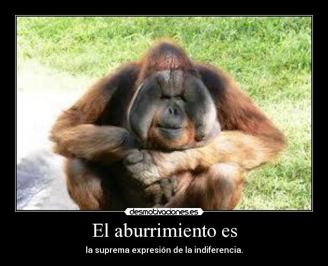 El aburrimiento es - la suprema expresión de la indiferencia.