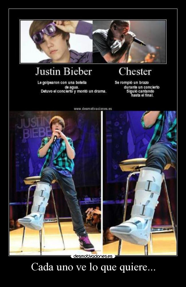 carteles justin bieber chester brazo pierna linkin park desmotivaciones