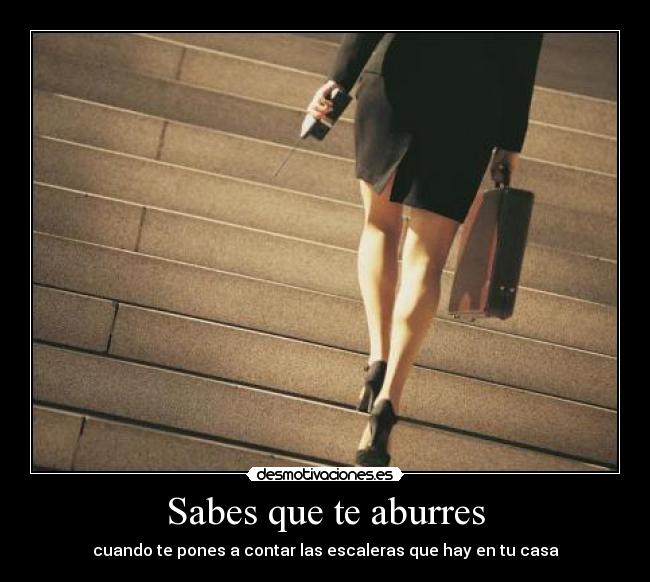 Sabes que te aburres - cuando te pones a contar las escaleras que hay en tu casa