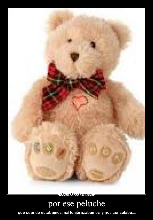 por ese peluche - que cuando estabamos mal lo abrazabamos  y nos consolaba....