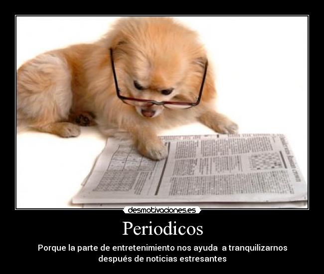 Periodicos - Porque la parte de entretenimiento nos ayuda a tranquilizarnos
después de noticias estresantes