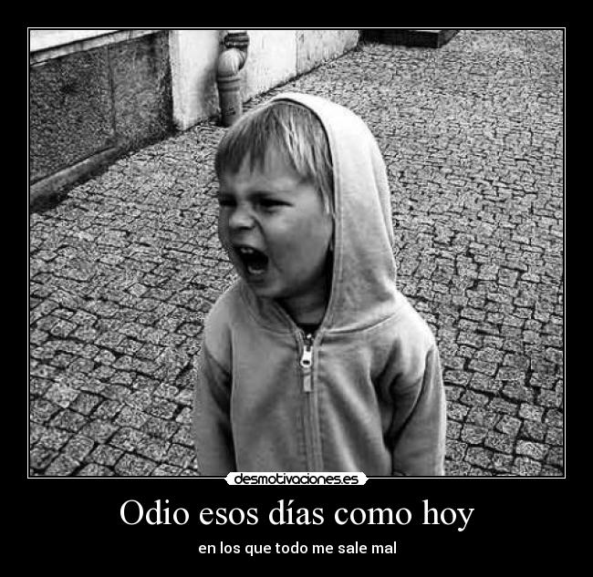 carteles odio que mejore este mierda dia que acabe yaaaaa cago dios joder desmotivaciones