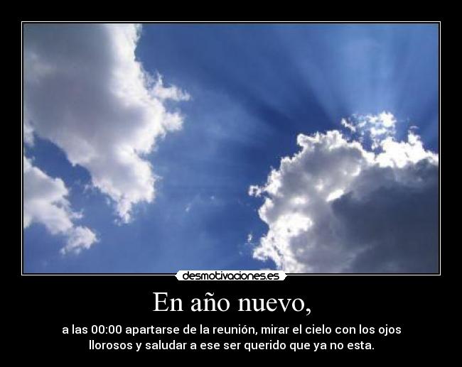 En año nuevo, -