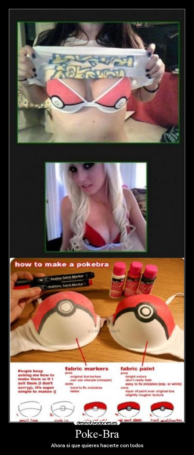 carteles tutorial poke bra con tetas desmotivaciones