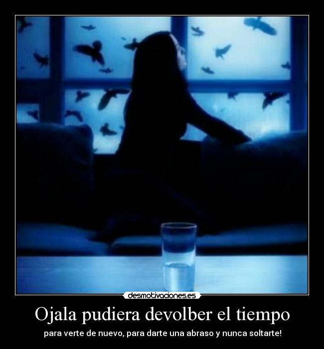 Ojala pudiera devolber el tiempo - para verte de nuevo, para darte una abraso y nunca soltarte!
