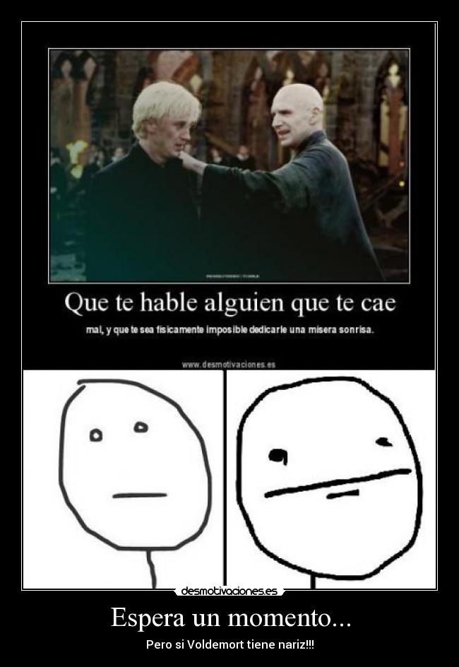 Espera un momento... - Pero si Voldemort tiene nariz!!!