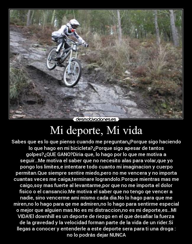 carteles vida downhill desmotivaciones