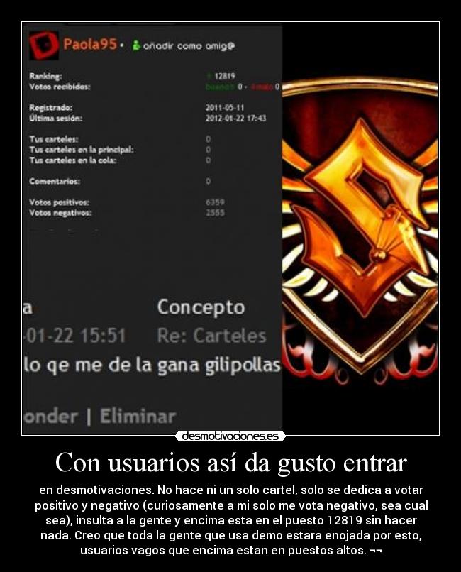 Con usuarios así da gusto entrar -