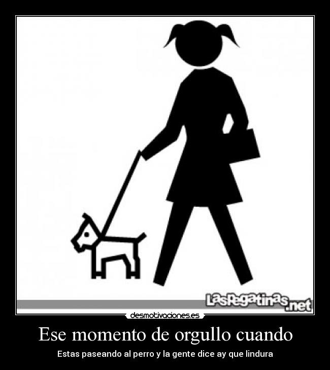 Ese momento de orgullo cuando - Estas paseando al perro y la gente dice ay que lindura