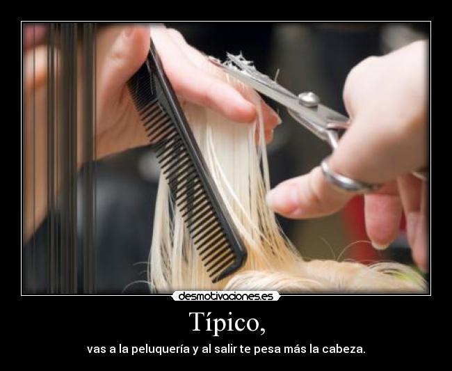 Típico, - vas a la peluquería y al salir te pesa más la cabeza.