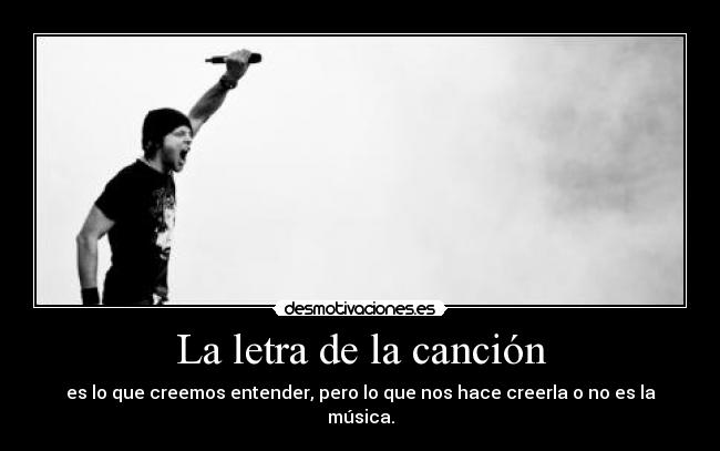 La letra de la canción -