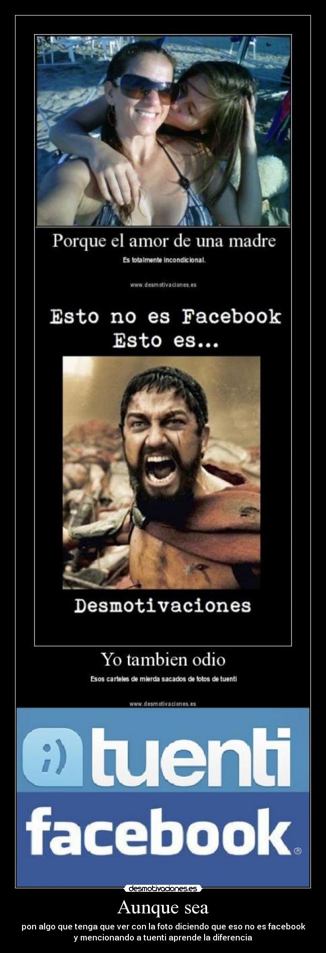Aunque sea - pon algo que tenga que ver con la foto diciendo que eso no es facebook
y mencionando a tuenti aprende la diferencia