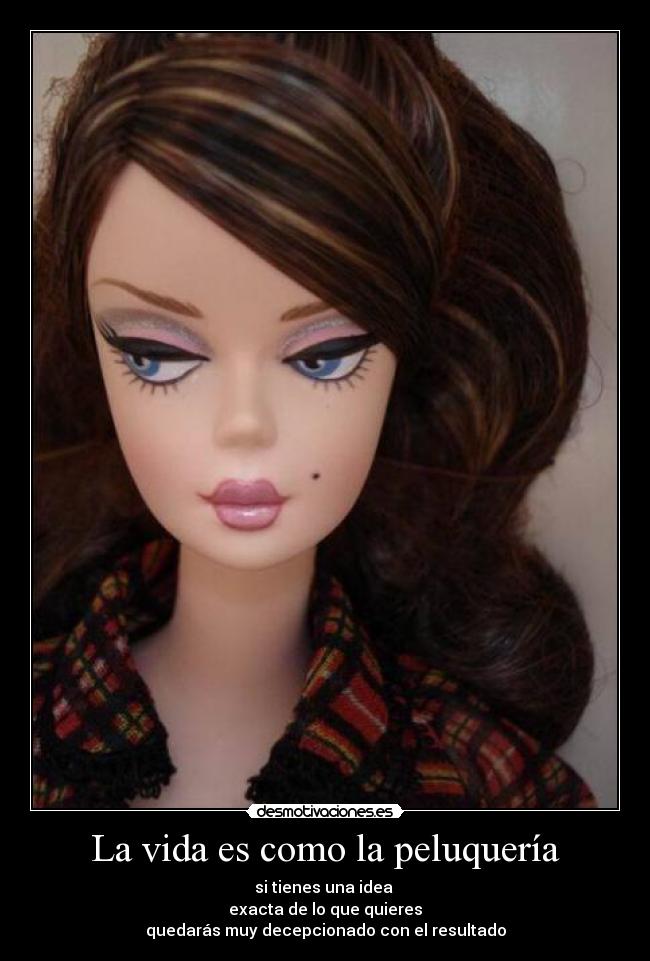 La vida es como la peluquería - si tienes una idea
exacta de lo que quieres
quedarás muy decepcionado con el resultado