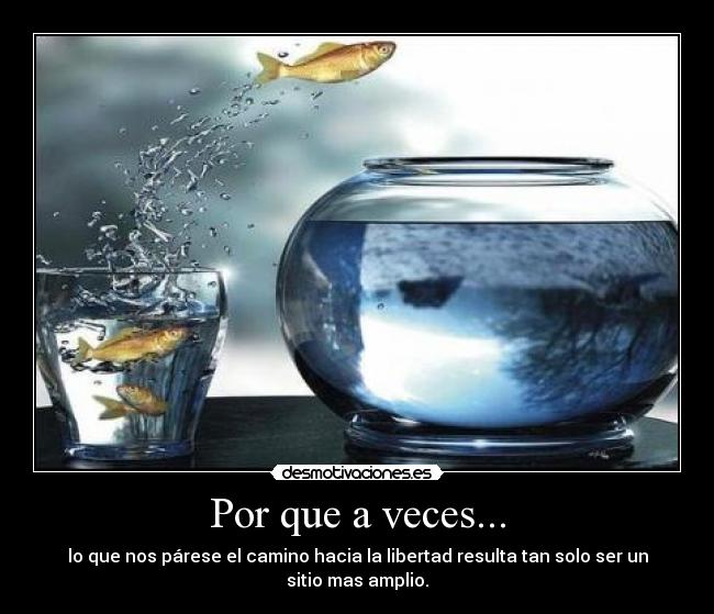 Por que a veces... - lo que nos párese el camino hacia la libertad resulta tan solo ser un sitio mas amplio.