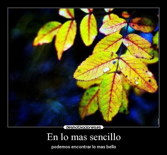 En lo mas sencillo -