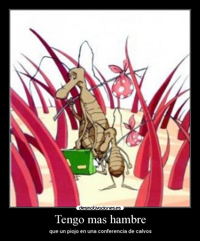 Tengo mas hambre - que un piojo en una conferencia de calvos