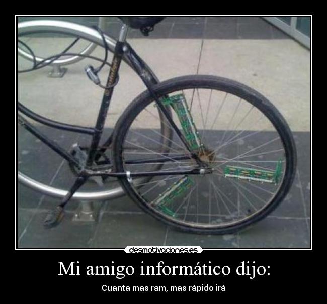 carteles ram bicicleta tonto informatico desmotivaciones