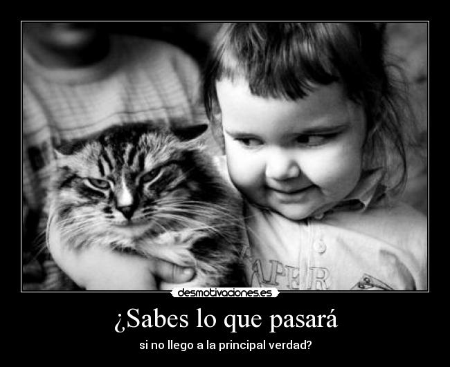 ¿Sabes lo que pasará - si no llego a la principal verdad?