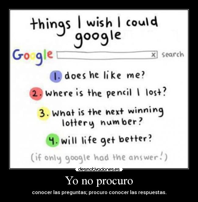 Yo no procuro - conocer las preguntas; procuro conocer las respuestas.