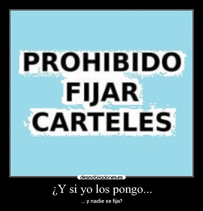 ¿Y si yo los pongo... - ... y nadie se fija?