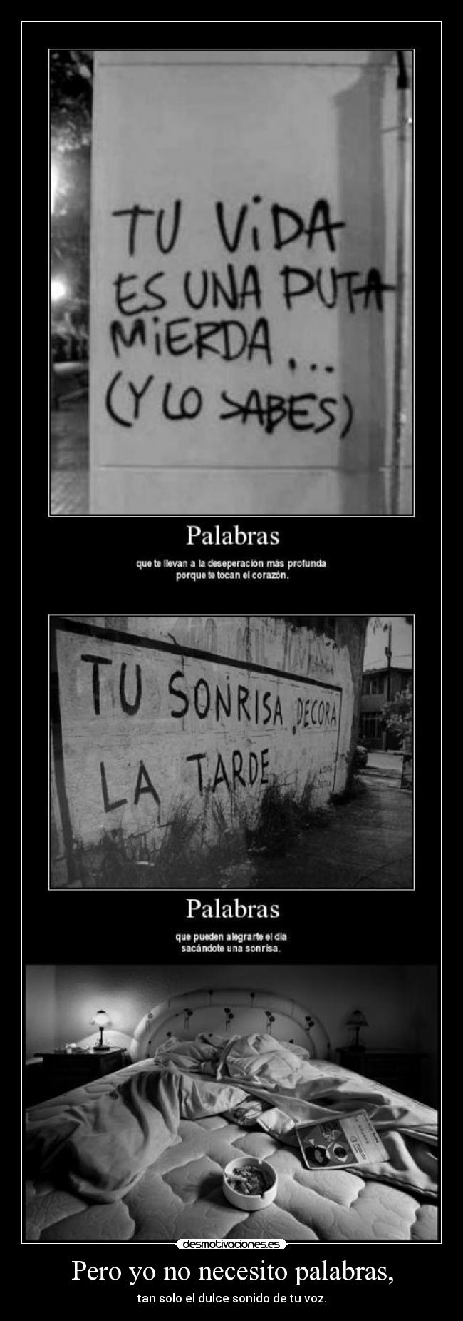 Pero yo no necesito palabras, - 