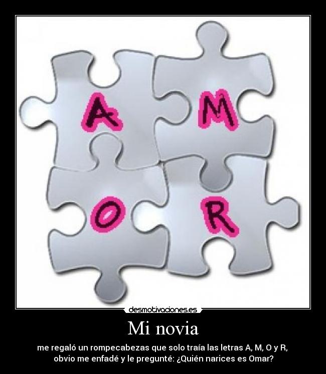 carteles novia puzzle amor desmotivaciones