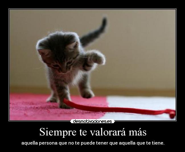 Siempre te valorará más - aquella persona que no te puede tener que aquella que te tiene.
