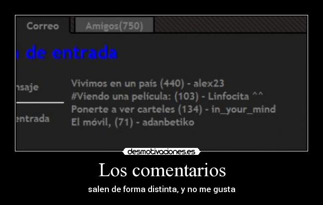 Los comentarios - salen de forma distinta, y no me gusta