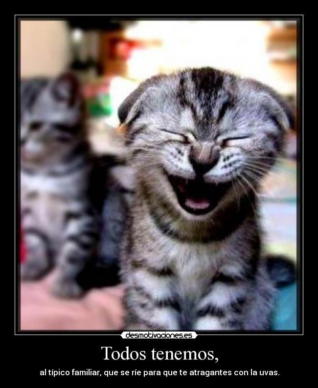 Todos tenemos, - al típico familiar, que se ríe para que te atragantes con la uvas.