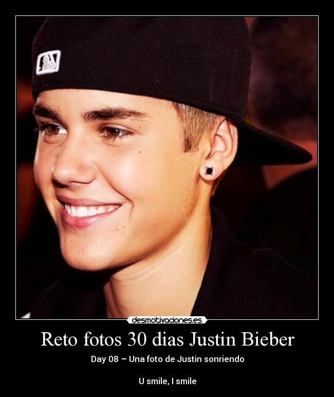 Reto fotos 30 dias Justin Bieber - Day 08 – Una foto de Justin sonriendo
U smile, I smile