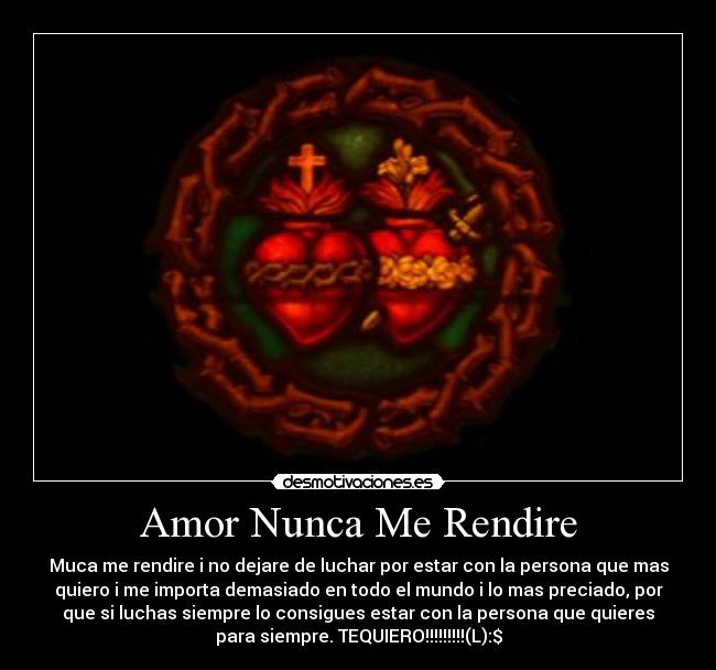 carteles amor amor nunca rendire desmotivaciones