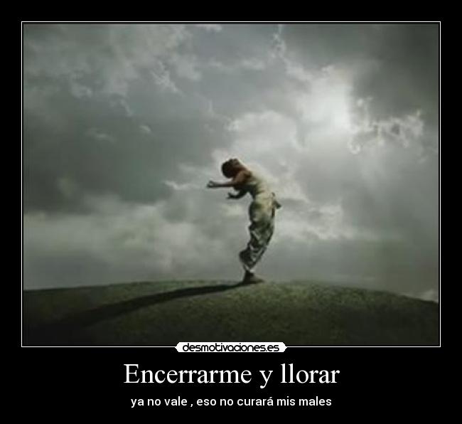 Encerrarme y llorar - ya no vale , eso no curará mis males