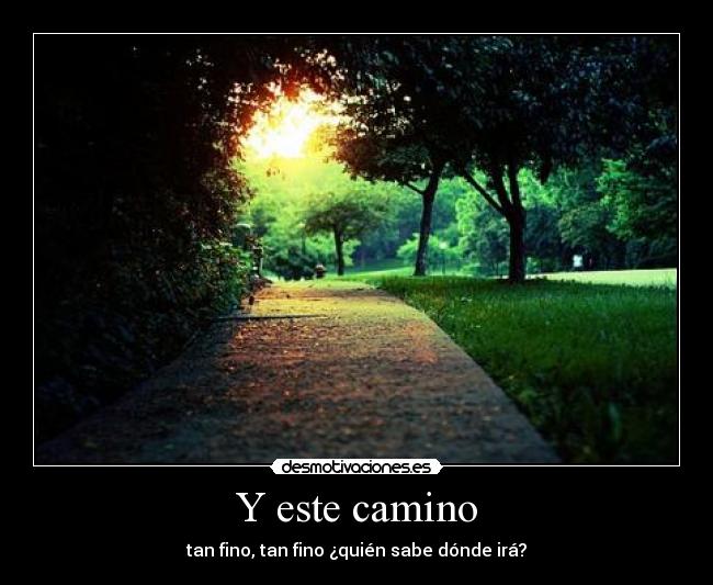 Y este camino - tan fino, tan fino ¿quién sabe dónde irá?