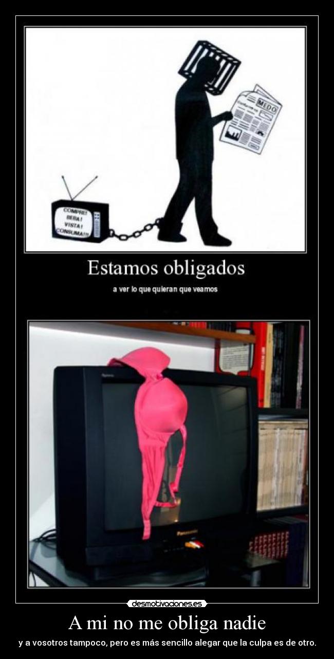 carteles obligados ver yugo control miedo pensar cultura culpa vago quejica sexo leer charlar desmotivaciones