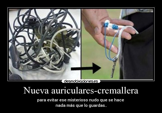 Nueva auriculares-cremallera -